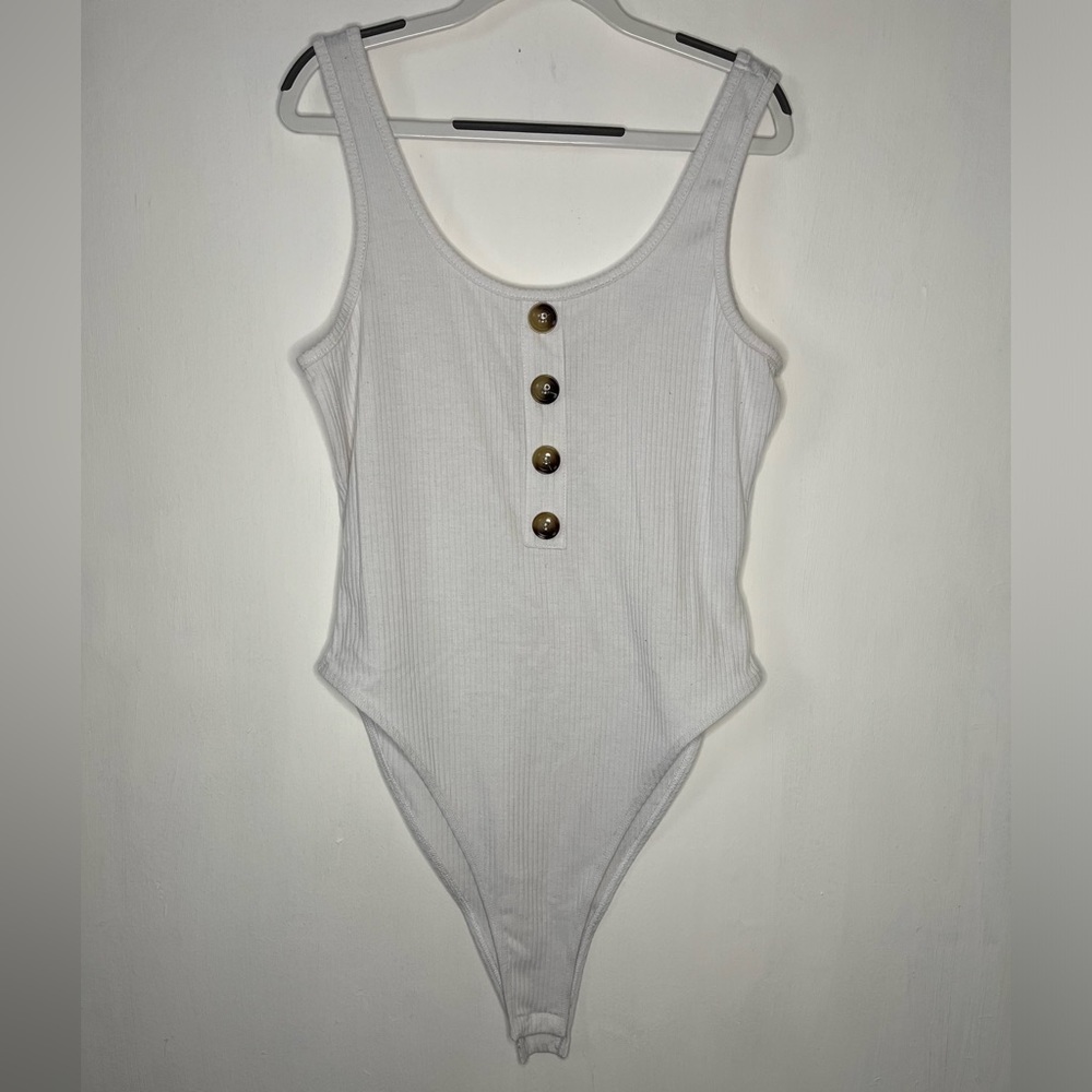White cami with buttons and under strap from SHEIN